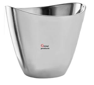 Enfriador de vino de acero inoxidable de metal con acabado plateado de alta calidad para hotel, restaurante y bar - Product Image 1