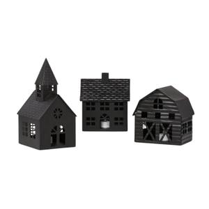 Black Metal Haunted House <b>Halloween</b> Lantern Tabletop Mantel <b>Decoration</b> Lantern For <b>Indoor</b> Outdoor Use Decorative Figurine - Product Image 2