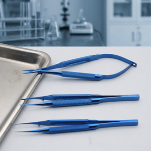 Pinzas Quirúrgicas Microquirúrgicas Azules COBECO INSTRUMENTS, Manuales, de Acero Inoxidable, Certificación CE Clase II, Instrumento para Cirugía Oftálmica - Product Image 5