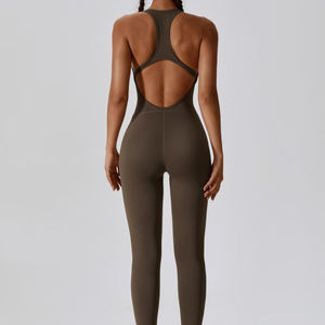 Mono deportivo de yoga y fitness sin mangas ajustable para mujer, sin espalda, de una pieza, para gimnasio, venta al por mayor 2026 - Product Image 3