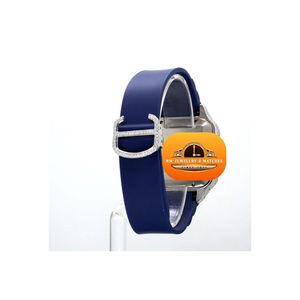 นาฬิกาข้อมือหรู NM JEWELLRY WATCHES รุ่นควอตซ์ ตัวเรือนสแตนเลสสตีลทรงเหลี่ยม กระจกแซฟไฟร์ ขอบเพชร สายซิลิโคนสีน้ำเงิน สำหรับทุกเพศ - Product Image 2