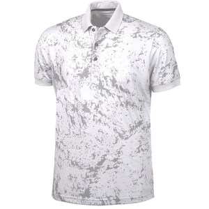 Chemise à manches courtes bleue pour homme, en tissu tricoté respirant 100% polyester, séchage rapide, coupe classique, décontractée - Product Image 3