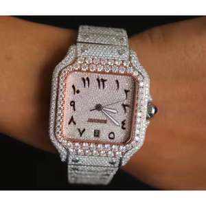Reloj de Diamante Moissanite Premium con Gemas Brillantes Impresionantes y Artesanía de Alta Calidad, Apariencia Elegante - Product Image 2