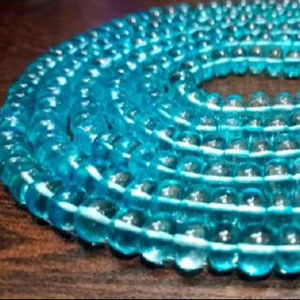 Perles de topaze bleu ciel naturel, rondes, lisses, 8 mm, vendues par brin, 8 pouces de long - Product Image 5