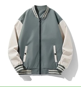 Men's Casual Baseball Jacket Zipper Winter Trend Thin <b>Tooling</b> Uniform Youth Letter Pattern Embroidery Decoration Puff Canvas - Product Image 2