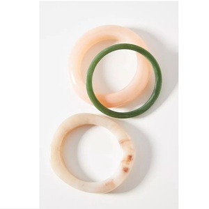 Vintage Colorful Resin <b>Acrylic</b> Luxury Resin Bangles for Women Wedding Gift Crescent Crafts Home Decoration - Product Image 5