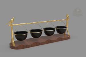 ขาตั้งชามเสิร์ฟอะลูมิเนียมสีทองหรูหรา ล้างทำความสะอาดได้ ดีไซน์ทันสมัย ตกแต่งกลางโต๊ะแบบแขวน เป็นมิตรกับสิ่งแวดล้อม สินค้านำเข้าจากอินเดีย สำหรับตกแต่งบ้าน - Product Image 2