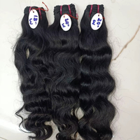 Ekstensi Rambut Manusia Remy India Virgin Body Wave, Jahitan Mesin Ganda, Semua Warna Tersedia, Single Drawn Ends, Bebas Bahan Kimia, 100 gram