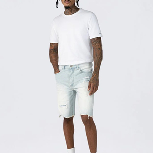 Wholesale Knee Length Loose High Street Wear Shorts <b>Men</b> Denim Short Pants Male Casual Custom Denim Shorts For <b>Men</b> - Product Image 2