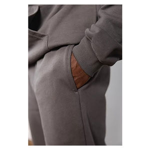 Winter Streetwear Reversible Lightweight Breathable Plus Size Tracksuit Hooded Drawstring <b>Jacket</b> Jogger Set Polyester/Cotton - Product Image 3
