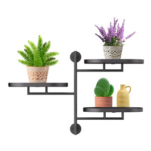Teak Wood Industrial Wall Hanging Plant Shelf | Handcrafted Wooden <b>Planter</b> Stand with Wall Mount - Product Image 3
