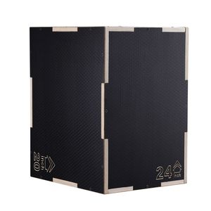 Box per salti pliometrici in legno da 24/20/16 pollici con superficie antiscivolo per esercizi fitness in palestra indoor - Product Image 1