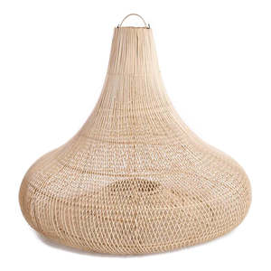 Artisanal Rattan Pendant <b>Light</b> <b>Shade</b> Handmade Woven <b>Wicker</b> Hanging Ceiling Lamp Cover Coastal Farmhouse Interior Lighting Decor - Product Image 2