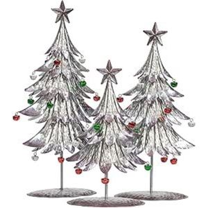Figurine de sapin de Noël en métal faite à la main par le fabricant, finition dorée texturée sur socle en marbre blanc, centre de table pour les fêtes - Product Image 5