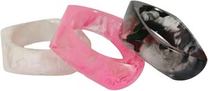 Nouveaux ensembles de bracelets classiques multicolores en résine, marbrés en lucite, uniques en acrylique, tendance et à la mode, bijoux unisexes pour femme - Product Image 3