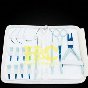New Arrivals Hair Extension <b>Tools</b> <b>Kit</b> Plier Scissors Needles Pouch <b>Mini</b> Hair <b>Tool</b> <b>Kit</b> Stainless Steel Tape Clip Loop - Product Image 2