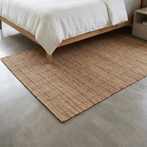 Natural Handwoven <b>Jute</b> <b>Rug</b> Beige Brown Geometric Pattern Area Carpet Anti-Slip Thick Medium Pile for Living Room Bedroom Modern - Product Image 3