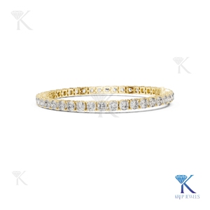 Luxury 3.50 X 3.50 Cushion Cut Lab Diamond Tennis <b>Bracelet</b> 14K 18K <b>Solid</b> Gold Fine Unisex Jewelry Party Gift - Product Image 4