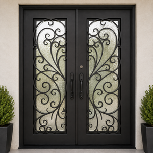 Puerta Exterior de Hierro Forjado: Puerta de Entrada Hecha a Mano con Diseño Artístico para Entradas de Hogar Seguras y Elegantes - Product Image 4