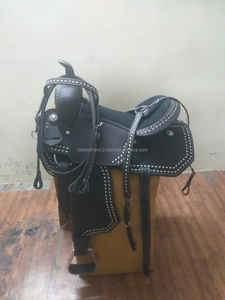 Selle de cheval de course de baril occidental en cuir suédé véritable faite à la main la plus vendue rugueuse entièrement personnalisée en gros en vrac - Product Image 2