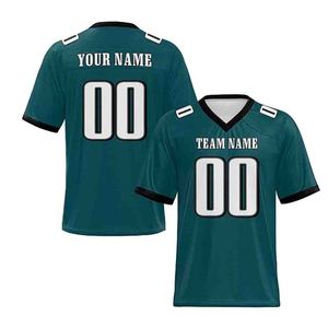 Camiseta de Fútbol Americano Personalizada al por Mayor, Nombre y Número Personalizados, Uniforme de Equipo, Camisetas de Fútbol Transpirables de Malla para Hombre - Product Image 1