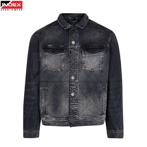 Veste en jean tendance pour hommes, veste en jean bleue pour hommes, streetwear, vêtements décontractés à la mode, vente en gros - Product Image 1