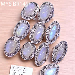 Large Oval Rainbow Moonstone 925 Sterling Silver Boho <b>Rings</b> Big Stone Handmade Gemstone Jewelry Boho <b>Chunky</b> <b>Rings</b> - Product Image 2