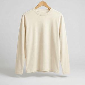 เสื้อยืดผู้ชายคอกลมแขนยาวทรงโอเวอร์ไซส์ ผ้าคอตตอนถัก 100% สองชั้น พิมพ์ลายวินเทจแบบ DTG รุ่นใหม่ปี 2026 - Product Image 1