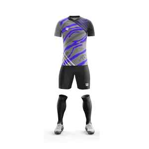 Conjunto de Camiseta de Fútbol para Hombre con Patrón Geométrico Rojo, Manga Corta, Poliéster que Absorbe la Humedad, Uniforme Deportivo para Todas las Temporadas - Product Image 4