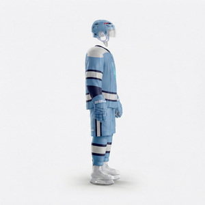 Ensemble uniforme de hockey sur glace haut de gamme pour homme – Maillot sublimé à col en V et pantalon, manches longues, évacuation de l'humidité, toutes saisons, vêtements de sport pour adulte - Product Image 2