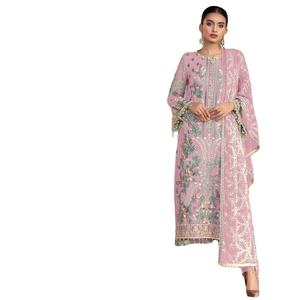 Bordado de Georgette con fondo de Stanton opaco con traje de Dupatta bordado Nazmeen - Product Image 2