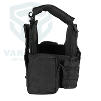 Gilet tactique modulaire multifonctionnel en polyester noir, personnalisable et élégant, pour l'entraînement en extérieur, avec système Molle détachable