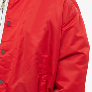 Chaqueta Varsity Roja para Hombre, Color Sólido, Cierre de Cremallera, Cortavientos, Chaqueta Bomber de Invierno, Estilo Casual, Corte Regular, Material de Poliéster - Product Image 6