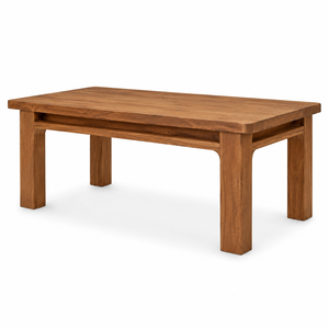 Table à manger contemporaine belge en teck massif pour 10 personnes avec rails encastrés |   Meubles Artisanaux Haut de Gamme pour Hôtels et Écoles - Product Image 2