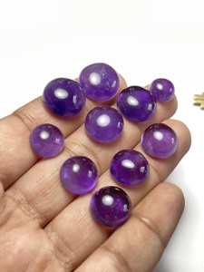 Ametyste Naturelle Ronde Cabochon, Pierre Précieuse Améthyste Violette Ronde Cabochon Polie, Pierre Non Montée - Product Image 1