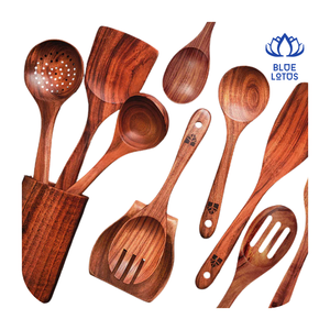 HOT SELLING Wooden Spoons <b>Set</b> - Long Handle Cooking Utensils for Stirring, Serving and More - OEM Available - Product Image 1