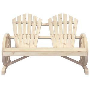 Silla Adirondack de Madera de Abeto Macizo para 2 Personas, Banco de Jardín Natural para Patio - Product Image 4