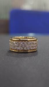 Men's Yellow <b>Gold</b> <b>Cocktail</b> <b>Ring</b> Round Diamond Pave Setting Geometric Luxury Style Everyday Wear - Product Image 2