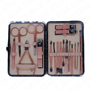 Professional Nail Clipper <b>Set</b> Women Beauty Grooming Tools OEM Wholesale Rose Gold Stainless Steel Manicure <b>Pedicure</b> Kit - Product Image 4