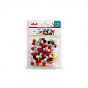 Palline Pompom ILAN 1.0 Cm Multicolore per Decorazioni Artigianali e Progetti Fai-da-Te - Product Image 1