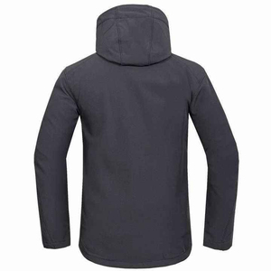เสื้อแจ็คเก็ตขนแกะมีฮู้ดสำหรับผู้ชาย สีพื้น กันลม ปิดด้วยซิป สวมใส่สบายในฤดูหนาว ทรงปกติ ผ้าโพลีเอสเตอร์ คุณภาพดีที่สุด - Product Image 1
