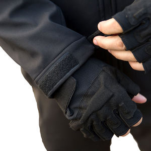 Veste softshell noire pour homme, coupe-vent, fermeture éclair, vêtements d'extérieur - Product Image 6