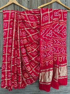 Royal Heritage Pure <b>Silk</b> Ghatchola Bandhani Saree - Product Image 3