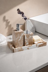 Natural Stone Bathroom Accessories Set Luxury Red Marble <b>Soap</b> Dispenser Toothbrush Holder <b>Soap</b> Dish Tumbler Tissue <b>Paper</b> Holder - Product Image 3