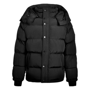 Custom OEM Printed <b>Fleece</b> Puffer Stand Collar Front Logo Men Plus Waterproof Windproof Breathable Eco-Friendly Casual <b>Jacket</b> - Product Image 1