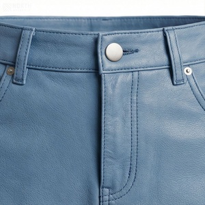 Jupe crayon mini en similicuir PU taille haute pour femme avec fente, couleur unie, style toutes saisons - Product Image 4