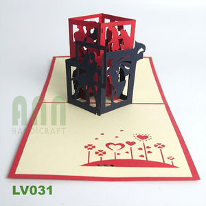 Cartes de vœux découpées en papier 3D Pop-up avec vernis mat, pour la Saint-Valentin, anniversaire, Nouvel An, souvenir, impression offset, fabriquées au Vietnam - Product Image 4