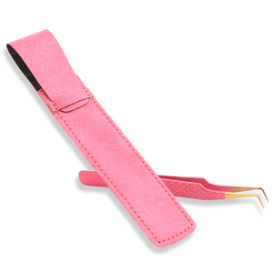 Conçue spécialement pour les artistes en matière de cils, nouvelle pochette en cuir, pince à épiler robuste à pointe fine pour les poils du visage - Product Image 3