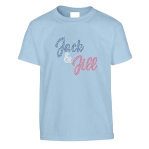 Camiseta Azul de Manga Corta con Cuello Redondo y Diseño de Diamantes de Imitación para Adolescentes, para la Escuela, Uso Diario, Ropa Cómoda para la Calle - Product Image 1
