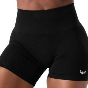 Shorts de Compresión Deportivos Negros para Mujer, Cintura Alta, Elásticos, Sin Costuras, para Gimnasio, Entrenamiento, Fitness, Yoga - Product Image 6